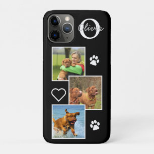 Custom Photo Dog Pet Cat Monogram Initial Black iPhone 11 Pro Case