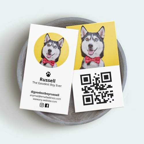 Custom Photo Dog Pet Influencer  Business Card