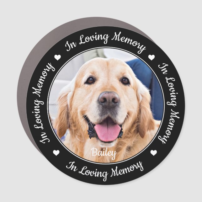 Custom Photo Dog Pet Memorial Car Magnet (Front)