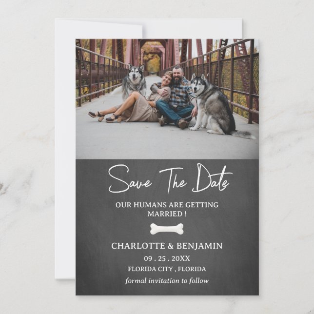 Custom Photo Dog Theme Modern Save The Date (Front)