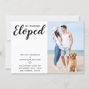 Custom Photo Dog Wedding Elopement Announcement