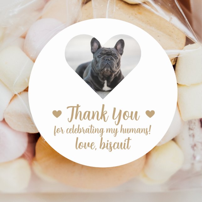Custom Photo Dog Wedding Favor Stickers (Creator Uploaded)