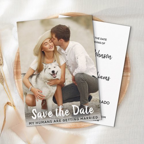 Custom Photo Dog Wedding Save The Date