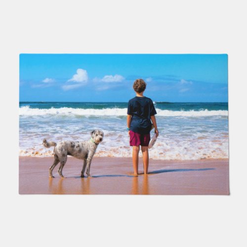 Custom Photo Doormat Your Design _ I Love My Dog