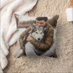 Custom Photo Double Sided Dog Pet Dog Dad Throw Pillow<br><div class="desc">Design your own 2 sided photo throw pillow featuring full bleed image template. Easily upload your own photos with your own character and loved subjects. Place the same image on both sides or 2 different images on front and back.</div>