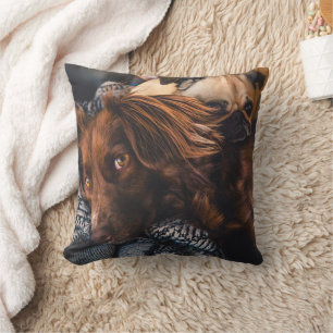 Custom Photo Double Sided Dogs Throw Pillow