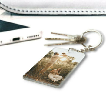 Custom Photo Double Sided One Pic Acrylic Keychain by StinkPad at Zazzle