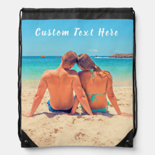 Custom Photo Drawstring Bag Your Photos and Text