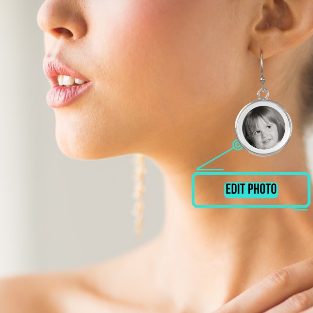 Custom Photo Drop Earrings with Image and Border (Please enjoy our custom earrings and see the others in the collection.)