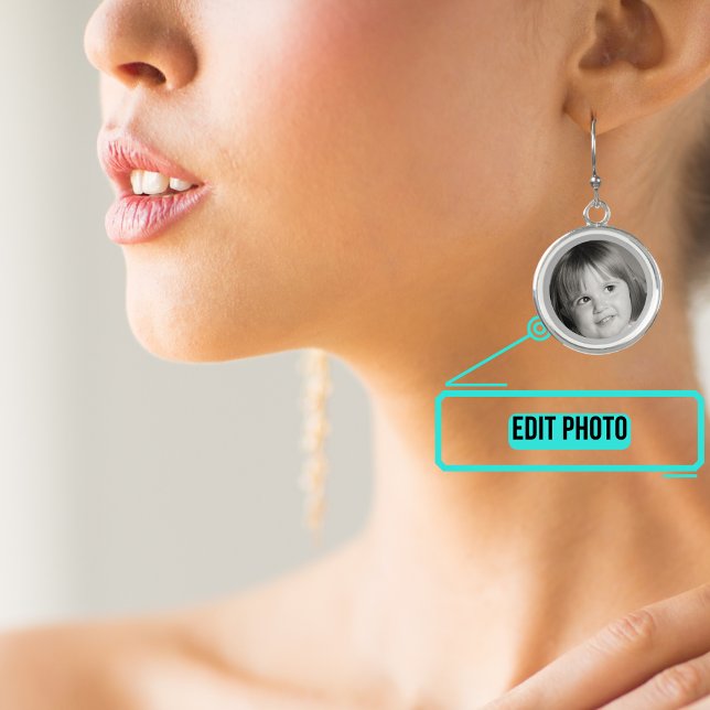 Custom Photo Drop Earrings with Image and Border (Please enjoy our custom earrings and see the others in the collection.)