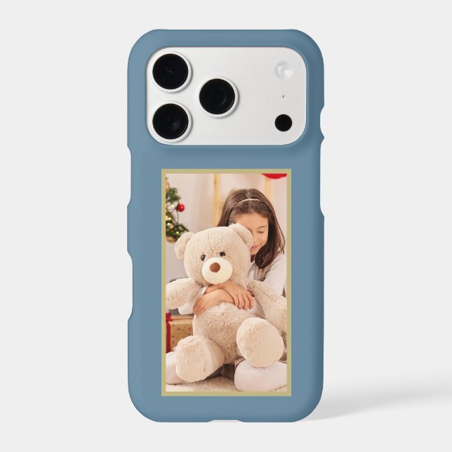 Custom Photo Dusty Blue iPhone Case- Mate Case (Back)