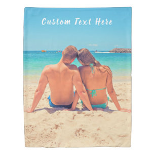 Custom Photo Duvet Cover with Your Photos and Text