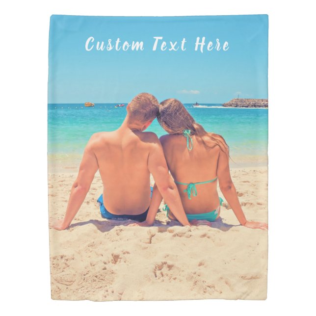 Custom Photo Duvet Cover with Your Photos and Text (Front)