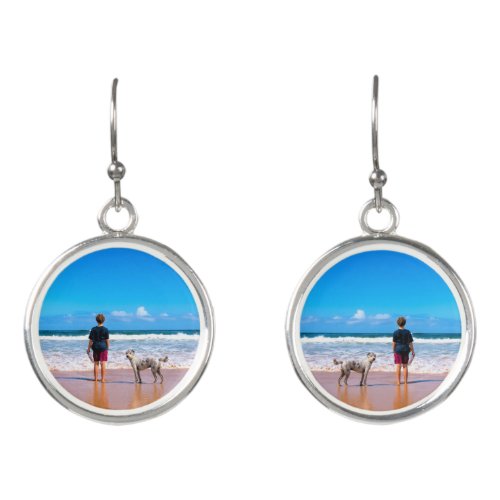 Custom Photo Earrings Gift with Your Own Design