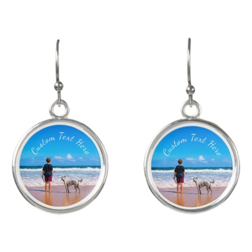 Custom Photo Earrings with Your Photos and Text