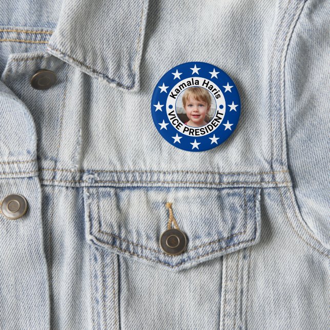 Custom Photo Election 2024 Democratic Candidate Button (In Situ)