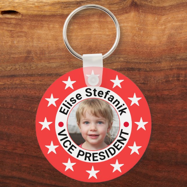 Custom Photo Election 2024 Republican Candidate Keychain (Back)