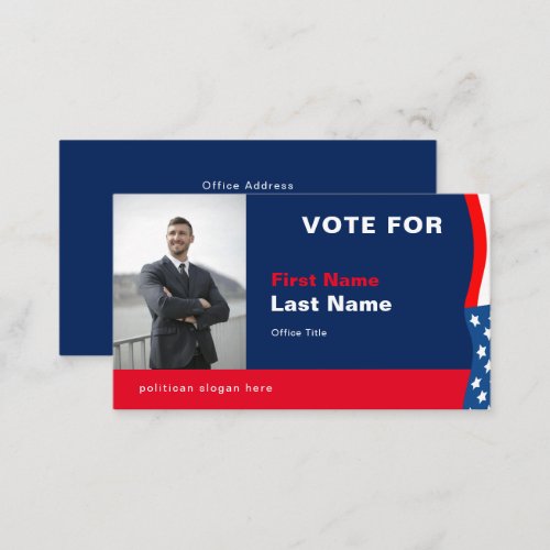 Custom Photo Election Campaign Business Card