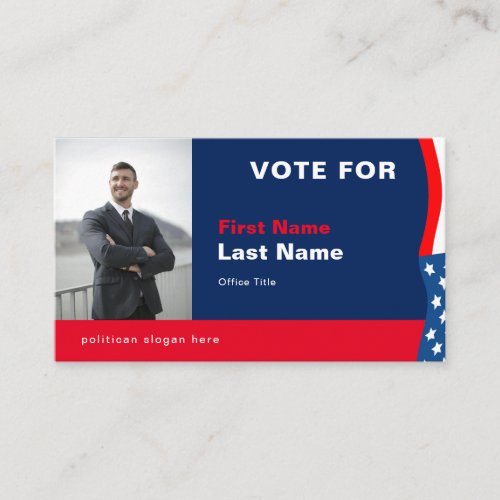 Custom Photo Election Campaign Business Card