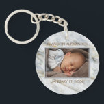 Custom Photo Elegant Blue Gray Marble Pattern 2025 Keychain<br><div class="desc">Unique,  classic,  cute and decorative keychain with a beautiful blue grey brown marble pattern. With the option to customize or personalize with name,  text,  and photo of your choice. This photo display makes an excellent keepsake gift for grandparents or new parents!</div>