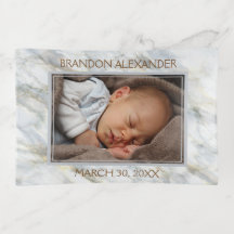 Custom Photo Elegant Blue Gray Marble Pattern