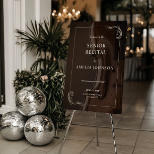 Custom Photo Elegant Classy Music Senior Recital Foam Board