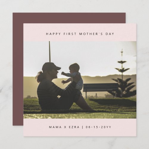Custom Photo Elegant First Mothers Day Modern Card