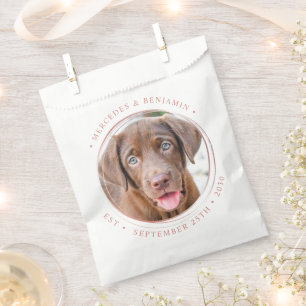 Custom Photo Elegant Rose Gold Personalize Wedding Favor Bag
