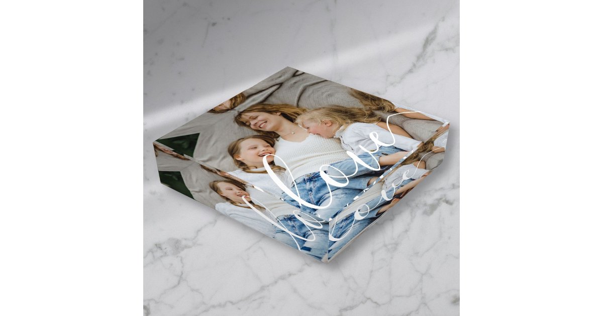 Custom Photo Elegant Script Love Paperweight | Zazzle