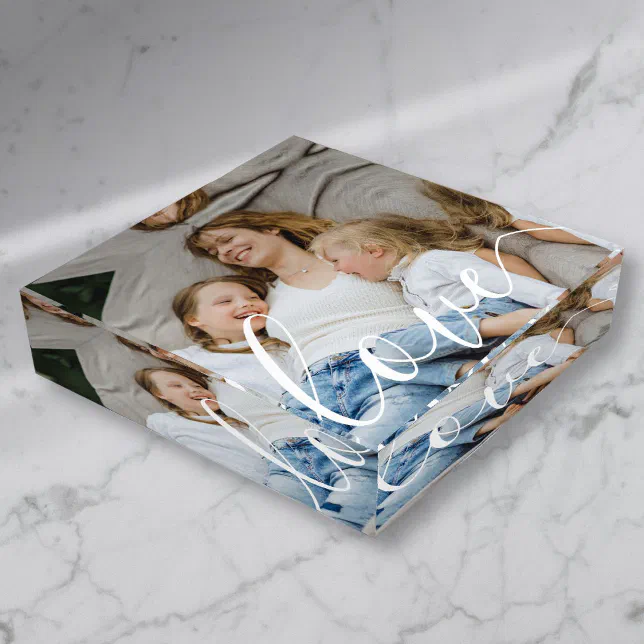 Custom Photo Elegant Script Love Paperweight | Zazzle