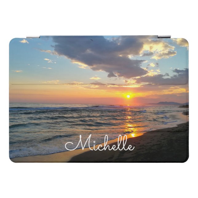 Custom Photo Elegant Script Name Personalized iPad Pro Cover (Horizontal)