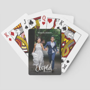 Custom Photo Eloped Template Poker Cards