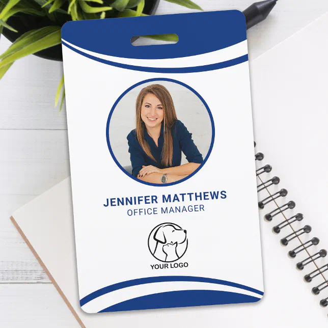 Custom Photo Employee Logo Name Badge | Zazzle