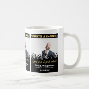 Custom photo employee of the month award rock star coffee mug