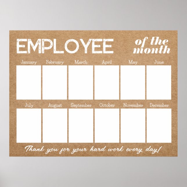 Custom photo employee of the month Kraft Poster (Front)
