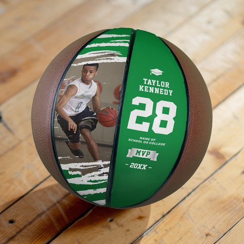 Custom Photo End of Season MVP Green Basketball