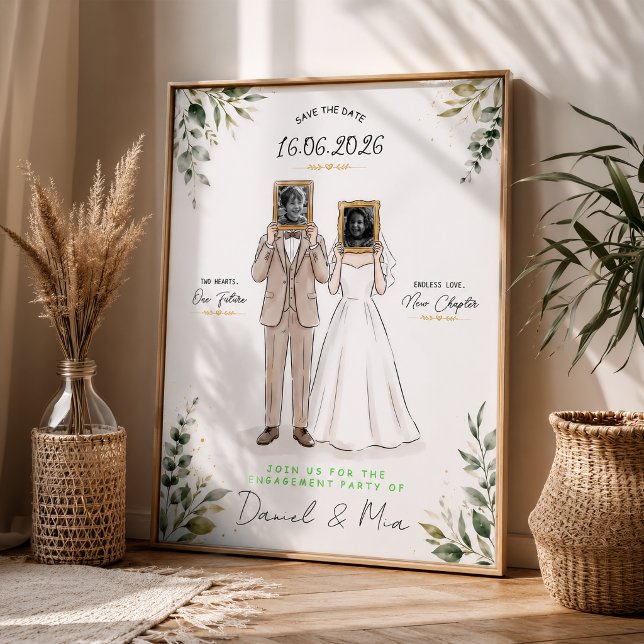Custom Photo Engagement funny Poster Save The Date (Creator Uploaded)