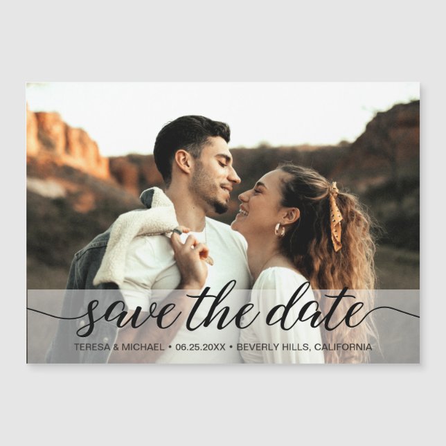 Custom Photo Engagement Save The Date Postcard (Front)