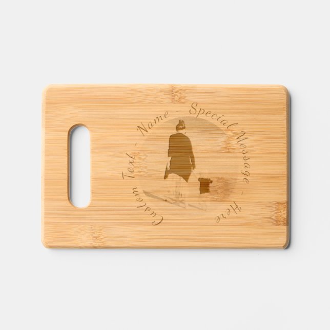 Custom Photo Etched Wooden Cutting Board with Text (Front)