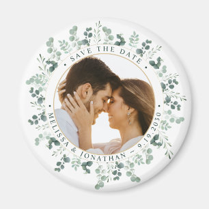 Custom Photo Eucalyptus Wedding Save The Date Magnet