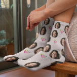 Custom Photo Face & Cocktail | Personalized Pink Socks<br><div class="desc">Step up your sock game with these Custom Photo Face & Cocktail Personalized Pink Socks! 🎉 Upload your favorite photo and create a fun, one-of-a-kind gift featuring a face print and playful cocktail design. Perfect for bachelorette parties, birthdays, girls' night, or just a fun surprise for someone special! These stylish...</div>