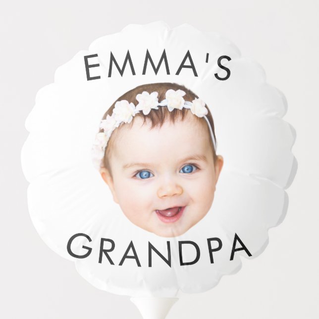 Custom Photo Face Mom Grandma Grandpa Birthday Balloon (Back)