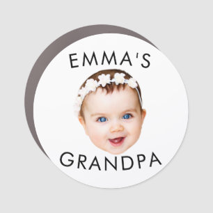 Custom Photo Face Mom Grandma Grandpa Birthday Car Magnet