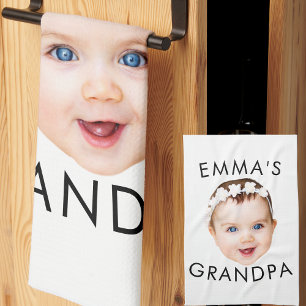Custom Photo Face Mom Grandma Grandpa Birthday Kitchen Towel