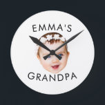 Custom Photo Face Mom Grandma Grandpa Birthday Round Clock<br><div class="desc">Custom Photo Face Gift For Mom Grandma Grandpa Birthday</div>