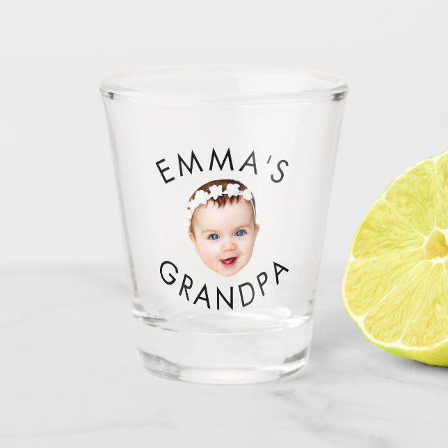 Custom Photo Face Mom Grandma Grandpa Birthday Shot Glass (Front)