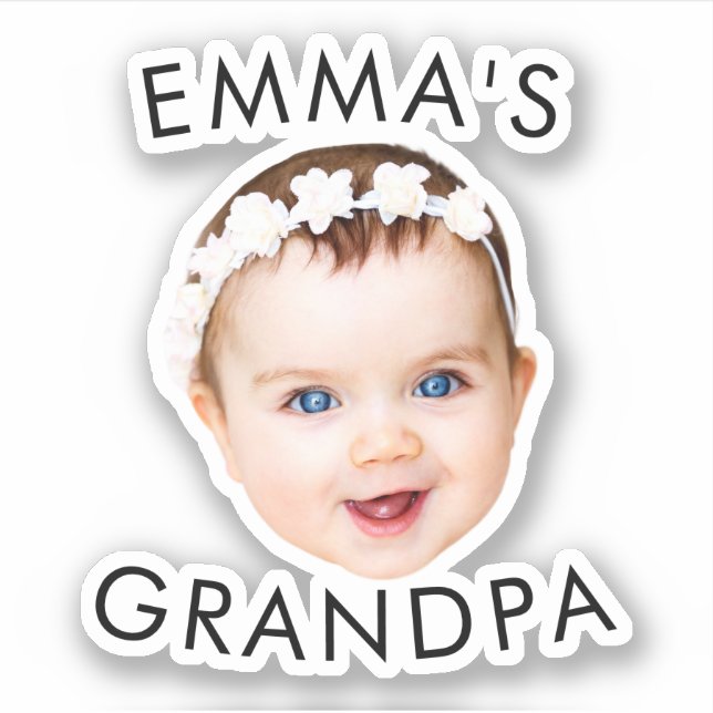 Custom Photo Face Mom Grandma Grandpa Birthday Sticker (Front)