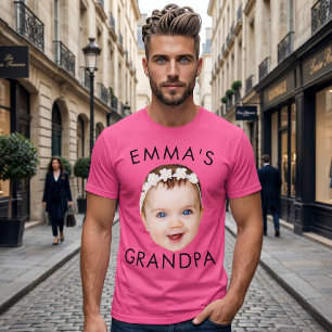 Custom Photo Face Mom Grandma Grandpa Birthday T-Shirt