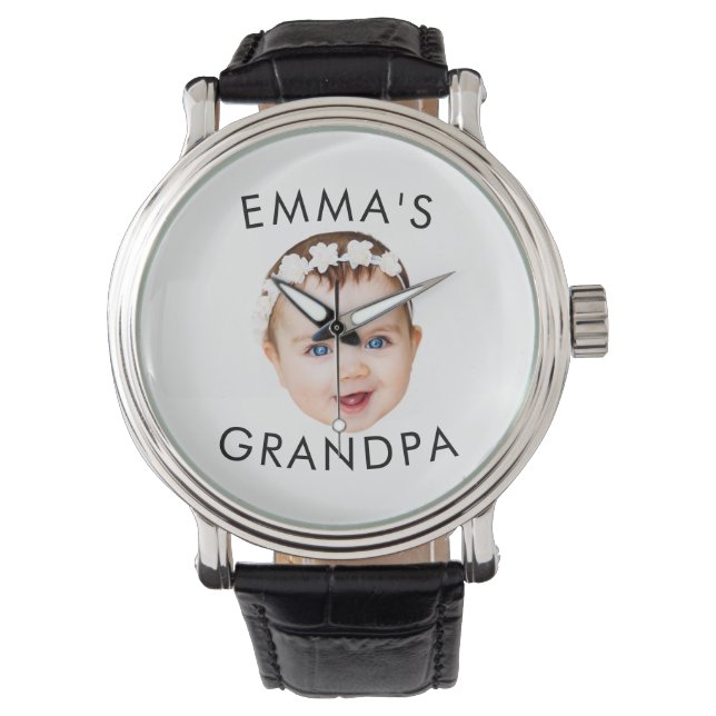 Custom Photo Face Mom Grandma Grandpa Birthday Watch (Front)