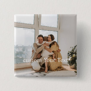 Custom photo family and text Personalized Button